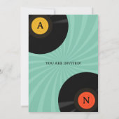 Retro Vinyl bruiloft uitnodiging (Achterkant)