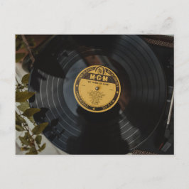 Retro Vinyl bruiloft uitnodiging - Let There Be Lo Briefkaart