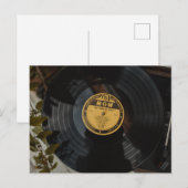 Retro Vinyl bruiloft uitnodiging - Let There Be Lo Briefkaart (Voorkant / Achterkant)