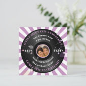 Retro Vinyl Couple's Foto Jubileum Party Kaart (Staand voorkant)