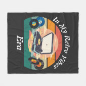 retro vinyl fleece deken (Voorkant (Horizontaal))