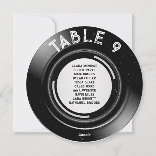 Retro Vinyl Groovy Muziek Trouwstoel Grafiek Feestdagenkaart (Achterkant)