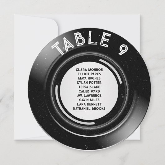 Retro Vinyl Groovy Muziek Trouwstoel Grafiek Feestdagenkaart (Voorkant)