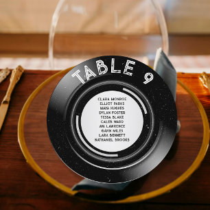 Retro Vinyl Groovy Muziek Trouwstoel Grafiek Feestdagenkaart