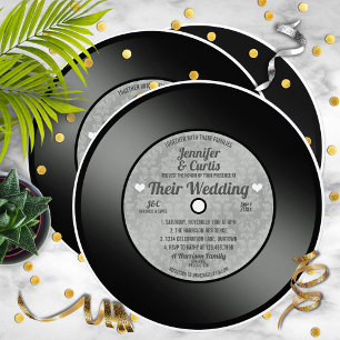 Retro Vinyl Huwelijksalbum Kaart