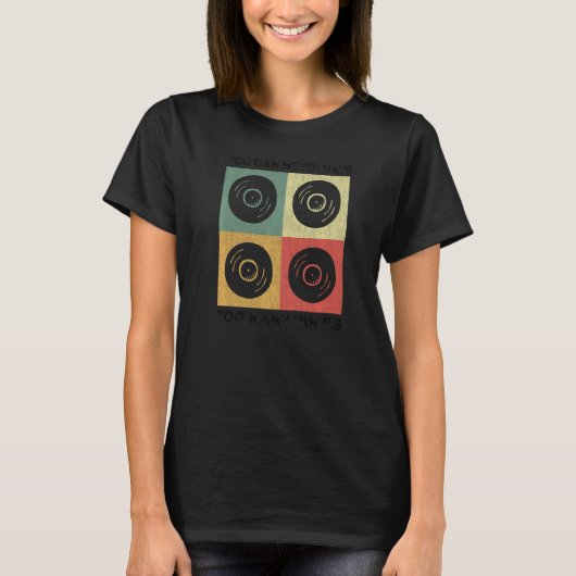 Retro Vinyl LP Record Vinyls 3 T-shirt (Voorkant)