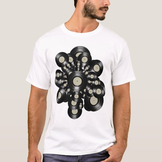 retro vinyl LP records T-shirt (Voorkant)