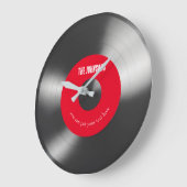Retro Vinyl Music Record Clock Aangepaste naam - R Grote Klok (Hoek)