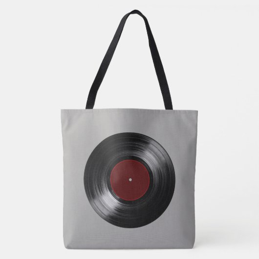 Retro vinyl muziek tote bag (Voorkant)