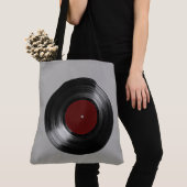 Retro vinyl muziek tote bag (Dichtbij)