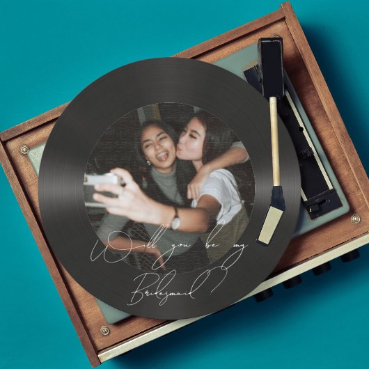 Retro vinyl plaat dienstmeid van eer voorstel foto kaart