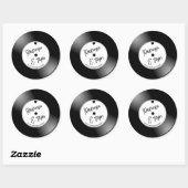 Retro Vinyl Plaat Huwelijk Ronde Sticker (Vel)