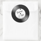 Retro Vinyl Plaat Huwelijk Ronde Sticker (Tas)