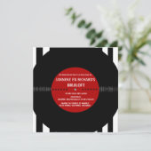 Retro Vinyl Plaat | Moderne Trouw Uitnodiging (Staand voorkant)