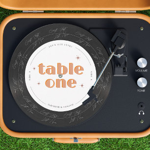 Retro Vinyl Plaat Muziek   Trouwtafel Nummer Kaart