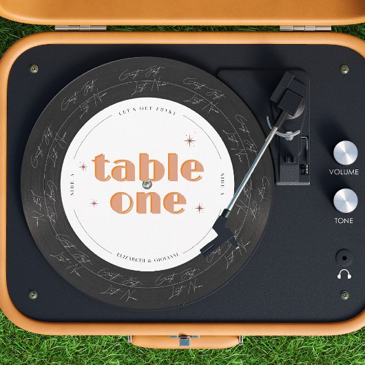 Retro Vinyl Plaat Muziek | Trouwtafel Nummer Kaart
