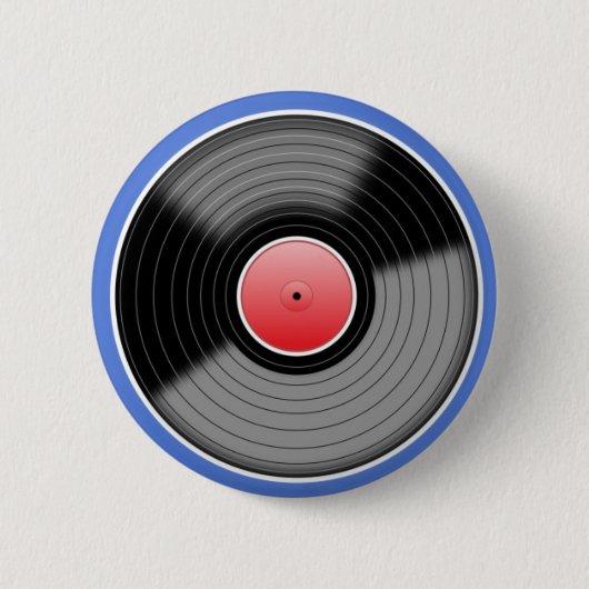Retro Vinyl Plaat Speld Badge Ronde Button 5,7 Cm (Voorkant)