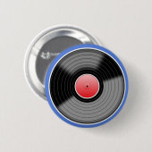 Retro Vinyl Plaat Speld Badge Ronde Button 5,7 Cm (Voorkant /achterkant)