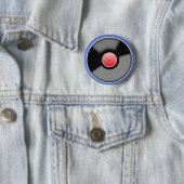 Retro Vinyl Plaat Speld Badge Ronde Button 5,7 Cm (In situ)