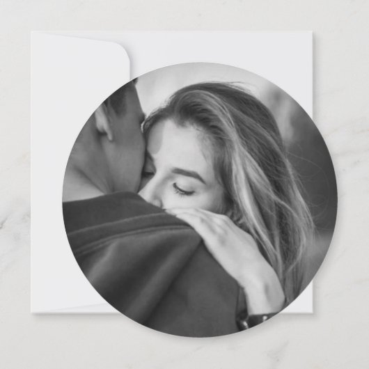 Retro vinyl plat foto bruiloft save the date (Achterkant)