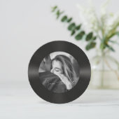 Retro vinyl plat foto trouw  save the date (Staand voorkant)