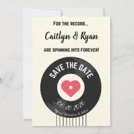 Retro vinyl plat Save the Date – Muziek liefhebber