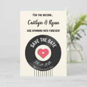 Retro vinyl plat Save the Date – Muziek liefhebber (Staand voorkant)