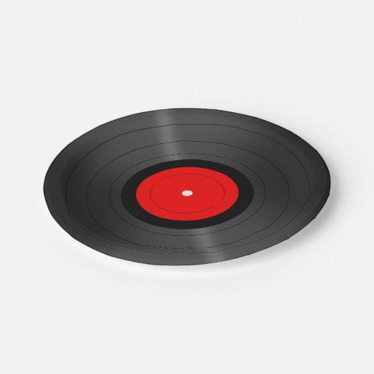 Retro Vinyl Plate Papieren Bordje (Gekanteld)