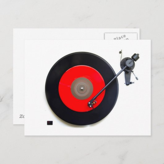 Retro Vinyl Platenspeler Briefkaart (Voorkant / Achterkant)