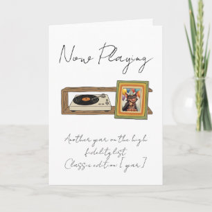 Retro Vinyl Platenspeler Foto Persoonlijk Kaart