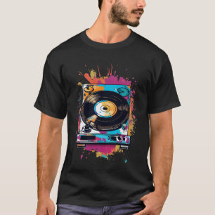 Retro Vinyl Platenspeler Spat Art T-shirt