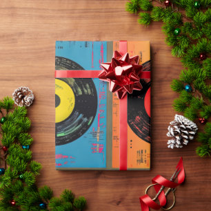 Retro Vinyl Record Album 60s 70s Cadeaupapier