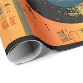 Retro Vinyl Record Album 60s 70s Cadeaupapier (Rol Hoek)