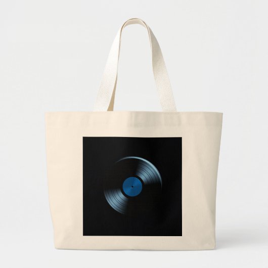 Retro Vinyl Record Album Grote Tote Bag (Voorkant)