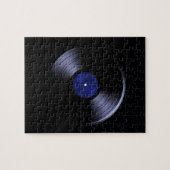 Retro Vinyl Record Album in Blue Legpuzzel (Horizontaal)