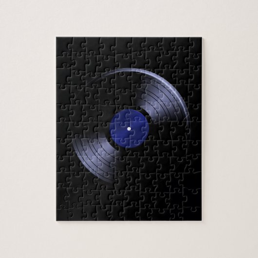 Retro Vinyl Record Album in Blue Legpuzzel (Verticaal)