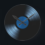 Retro Vinyl Record Album in Blue Ronde Klok<br><div class="desc">Dit is een geweldige retro vinylplaat album dat ik heb ontworpen. Het brengt ons terug naar de dagen waarop we luisterden naar krasachtige recordalbums op onze stereo's. Dit zou een groot cadeau zijn voor iedereen, voor elke keer als een verjaardag, een feestdag, een huwelijksdag, een bruiloft, wat voor speciale gebeurtenis...</div>