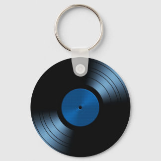 Retro Vinyl Record Album in Blue Sleutelhanger