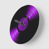 Retro Vinyl Record Album in Paars Ronde Klok (Hoek)