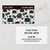 Retro Vinyl Record Albums Muziek Professioneel Visitekaartje (Voorkant / Achterkant)