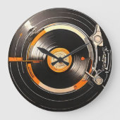 Retro Vinyl Record Art Grote Klok (Voorkant)