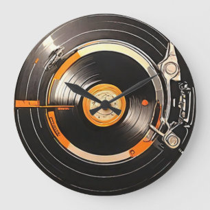 Retro Vinyl Record Art Grote Klok