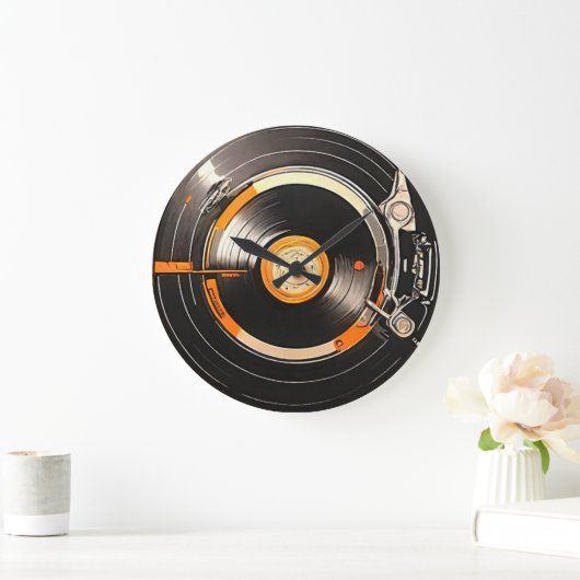Retro Vinyl Record Art Grote Klok (Huis)