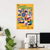 Retro Vinyl Record Art Print Mid-Century Modern (Thuiskantoor)