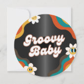 Retro vinyl record baby shower kaart (Voorkant)