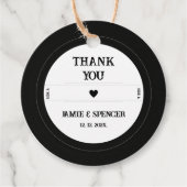 Retro Vinyl Record bedankt je bruiloft Bedankjes Labels (Voorkant)