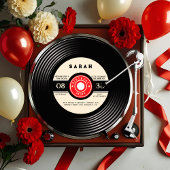 Retro Vinyl Record Birthday Invitation Kaart