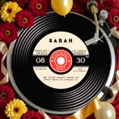 Retro Vinyl Record Birthday Invitation Kaart