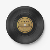 Retro Vinyl Record Birthday  Papieren Bordje (Voorkant)