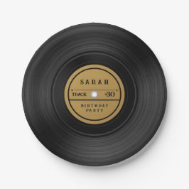 Retro Vinyl Record Birthday  Papieren Bordje